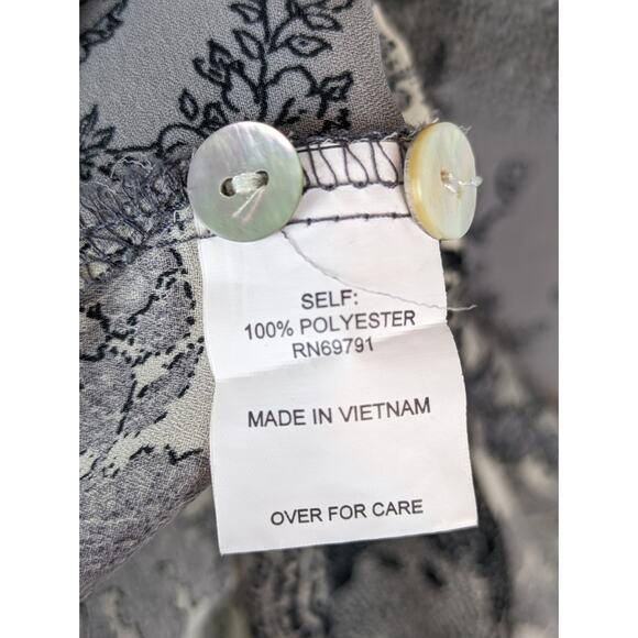 Fig & Flower Top Floral Boho Eclectic Tunic Spring Summer Pearlized Size S - Picture 10 of 13